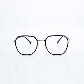 【ASLLY】S1057磨黑多邊方框濾藍光眼鏡