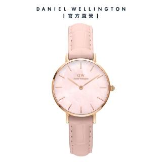 【Daniel Wellington】DW 手錶 Petite Rouge 28mm珍珠貝真皮皮革腕錶-玫瑰金(DW00100511)