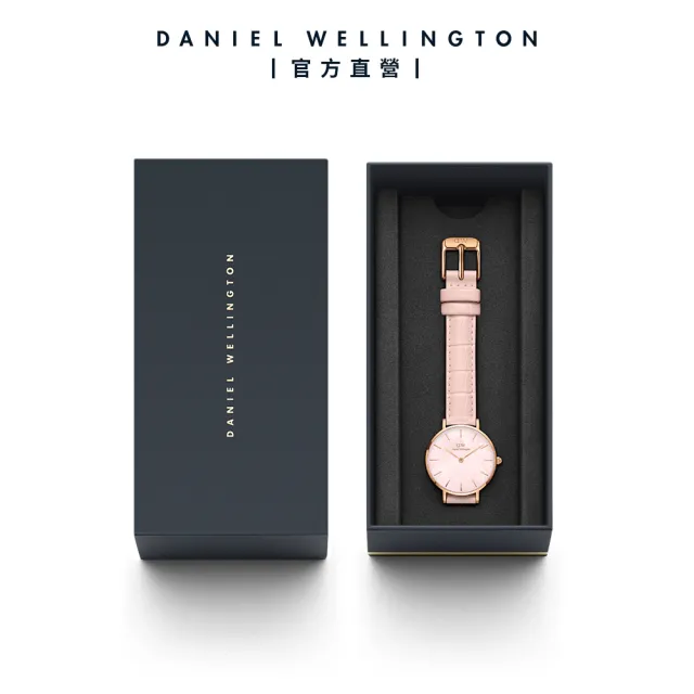 【Daniel Wellington】DW 手錶  Petite Rouge 28mm珍珠貝真皮皮革腕錶-玫瑰金(DW00100511)