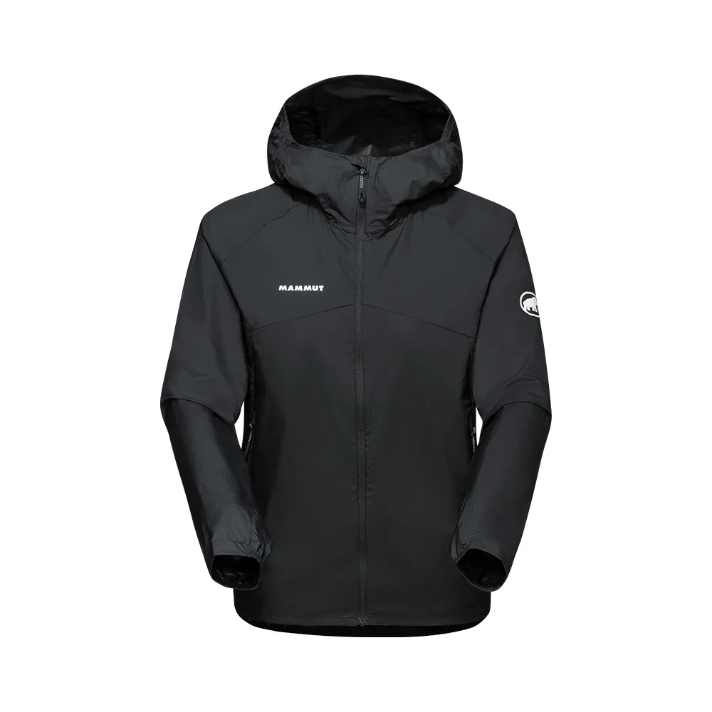 【Mammut 長毛象】Convey WB Hooded Jacket AF W 輕量防潑水連帽風衣外套 黑色 女款 #1012-00540