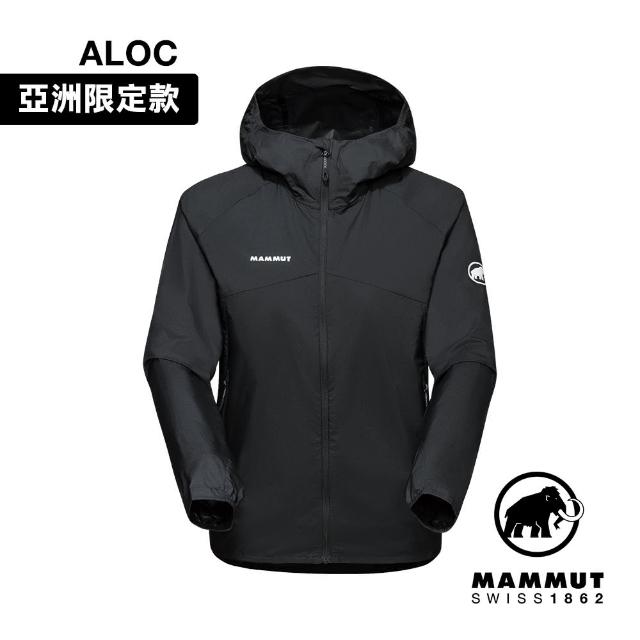 【Mammut 長毛象官方直營】Convey WB Hooded Jacket AF W 輕量防潑水連帽風衣外套 黑色 女款 #1012-00540