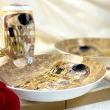 【Klimt 克林姆 Kiss 吻】8吋骨瓷深盤 一盒五入(骨瓷盤)