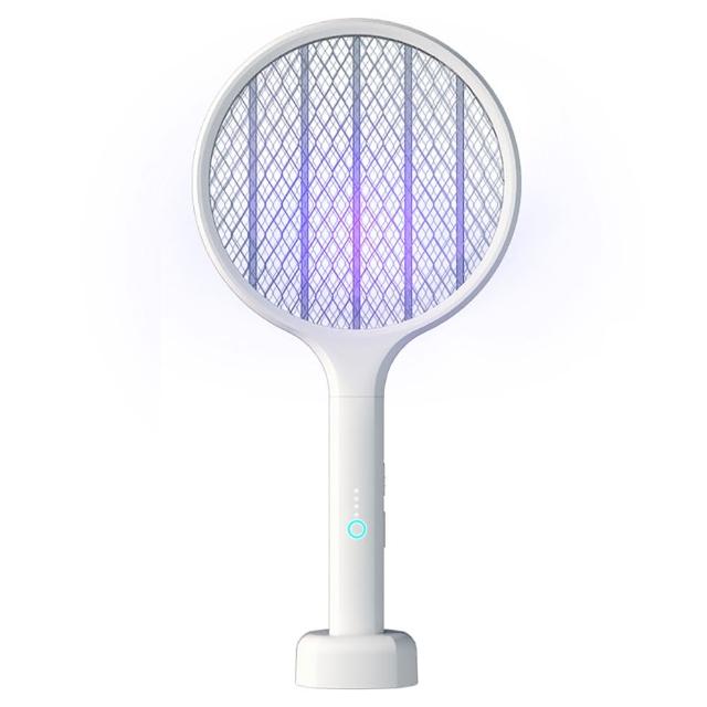 【ATN】智能USB充電式多功能二合一電蚊拍/滅蚊燈/捕蚊拍/捕蚊燈(附底座 情人節禮物)