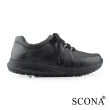 【SCONA 蘇格南】全真皮 樂活舒適減壓機能健走鞋(黑色 1286-1)