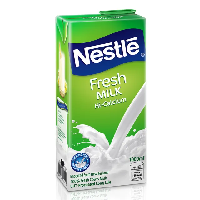 【Nestle 雀巢-週期購】全脂牛奶1000ml x12罐(箱購)
