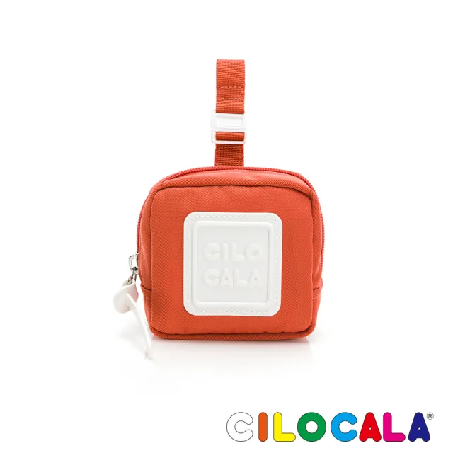 【CILOCALA】亮彩尼龍防潑水可扣式零錢包(磚紅)