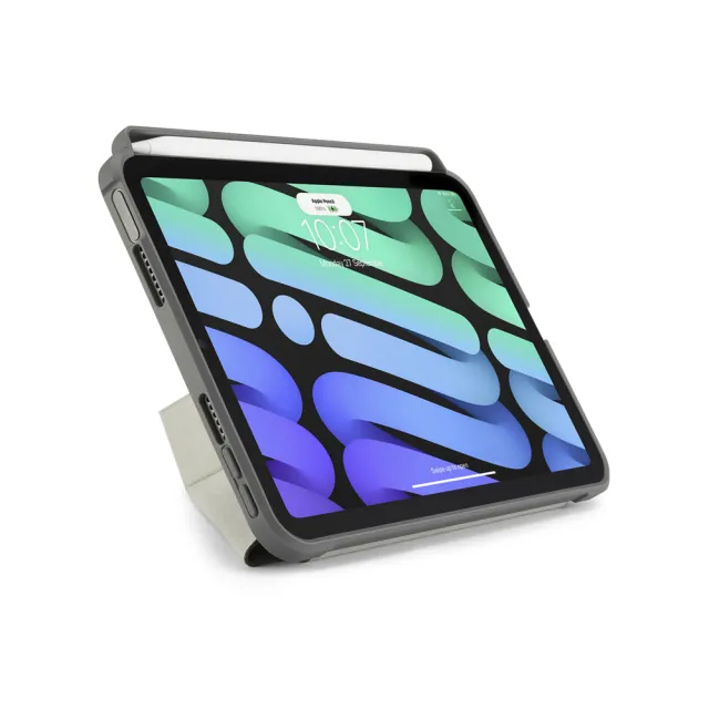 【Pipetto】2021 第6代 8.3吋 Origami Pencil 多角度多功能保護套內建筆槽 -深灰色(iPad mini 6 8.3吋)