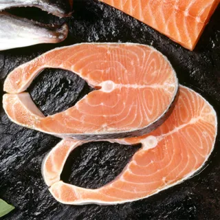 【新鮮市集】嚴選鮮切-大號鮭魚切片5片(375g/片)