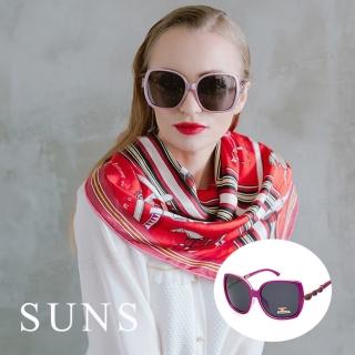 【SUNS】時尚淑女偏光墨鏡 晶漾閃耀桃 大框顯小臉 防眩光/抗UV400(名媛款典藏高貴風格 S857)