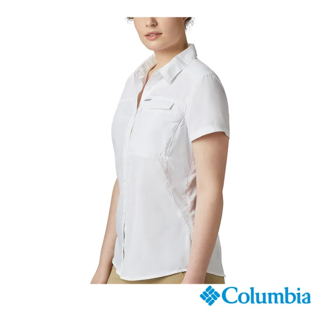 【Columbia 哥倫比亞 官方旗艦】女款- UPF50快排短袖襯衫-白色(UAR26540WT/ 2022年春夏商品)