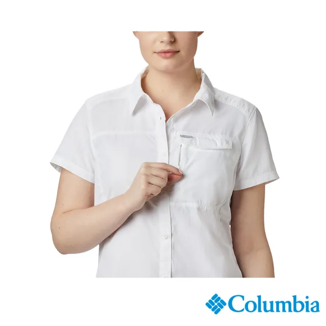 【Columbia 哥倫比亞 官方旗艦】女款- UPF50快排短袖襯衫-白色(UAR26540WT/ 2022年春夏商品)