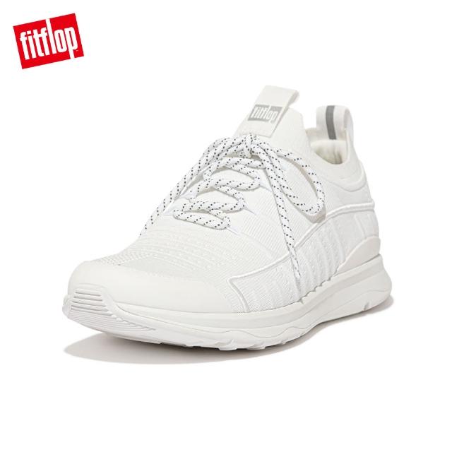 【FitFlop】VITAMIN FF KNIT SPORTS TRAINERS 全新繫帶運動休閒鞋-男(都會白)