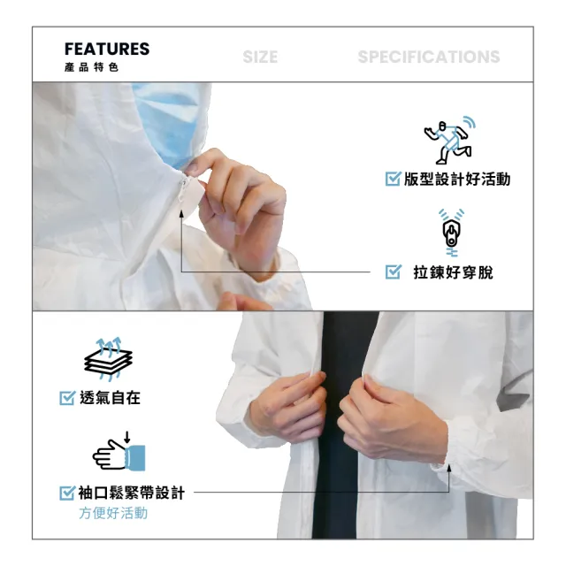 【BioCover保盾】保盾兩件式飛行衣-卡娜赫拉的小動物聯名款-L號-1套/袋(兩件式 出國搭機 防護必備)