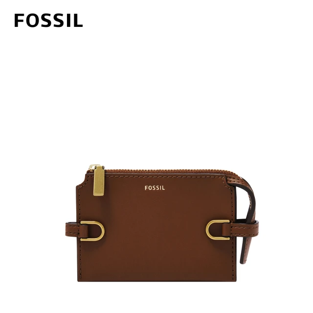 【FOSSIL 官方旗艦館】Kier 仙人掌純素皮革卡夾零錢包-咖啡色 SL6557200