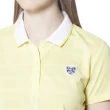 【Lynx Golf】女款吸汗速乾合身版MESH緹花設計短袖POLO衫/高爾夫球衫(黃色)