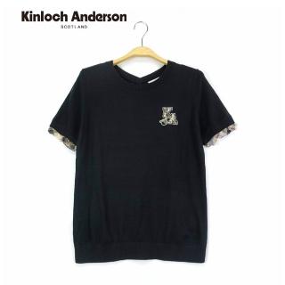 【Kinloch Anderson】KA圓領刺繡針織上衣 金安德森女裝(黑)