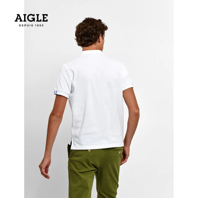 【AIGLE】男 抗UV快乾短袖POLO衫AG-1P119A130 白色(男裝 抗UV快乾 短袖 POLO衫)