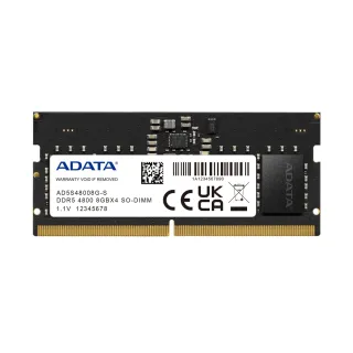 【ADATA 威剛】DDR5/4800 8GB 筆記型記憶體(AD5S48008G-S)