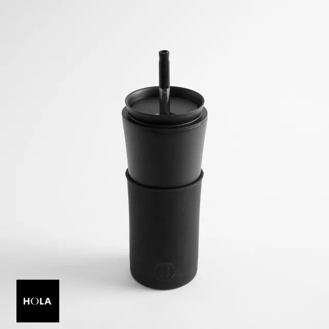 【HOLA】美國HYDY兩用隨行保溫杯 450ml 黑杯-午夜黑(保溫瓶)