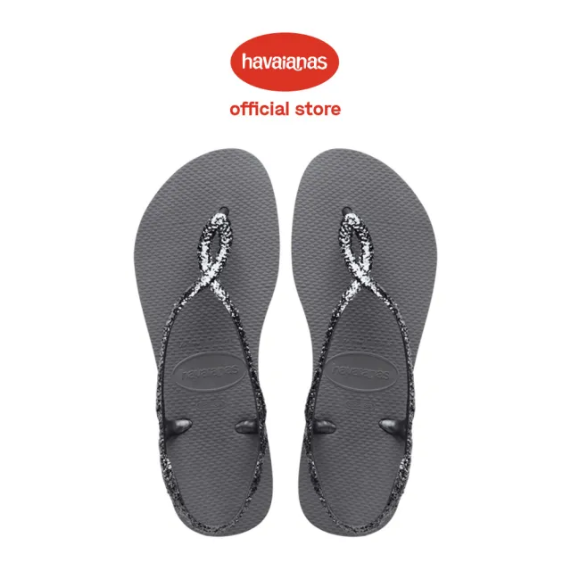 【havaianas 哈瓦仕】涼鞋 女鞋 夾腳拖 亮粉 巴西 Luna Premium II 灰色 4147009-5178W(哈瓦士)