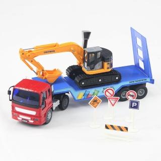 【寶盟】模擬磨輪動力車系列(拖板車怪手車載運組)