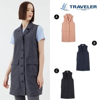 【TRAVELER 旅行者】女款潑水抗UV背心 221TR305(多口袋背心)