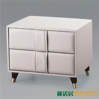 【綠活居】帕斯 現代風1.8尺二抽皮革床頭櫃(二色可選)