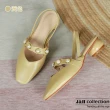 【J&H collection】珍珠尖頭舒適低跟鞋(現+預  黃色 / 米色)