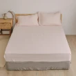 【翔仔居家】長絨棉色織雙層紗枕套床包3件組-茱萸粉(特大)