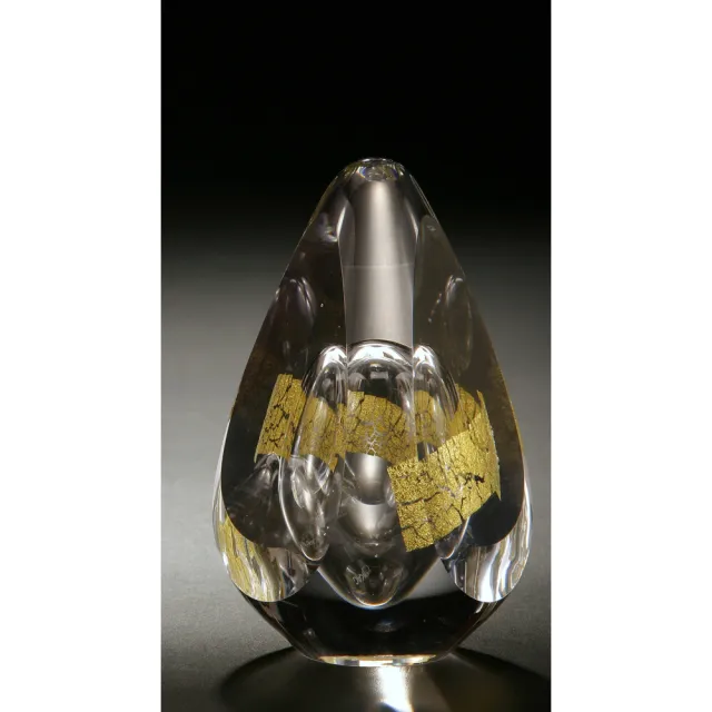 【TOP ART LIVING】海洋之鑽-大 金黃 切面蛋型(琉璃  送禮 藝品 藝術禮品 立陶宛製)