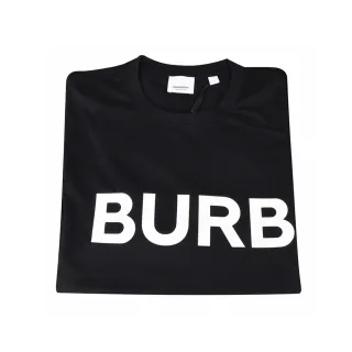 【BURBERRY 巴寶莉】Horseferry印花設計寬鬆短袖T-SHIRT(黑x白字)