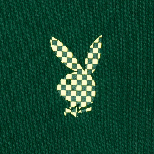 【PLAYBOY】背印棋盤格印章兔T(深綠色)