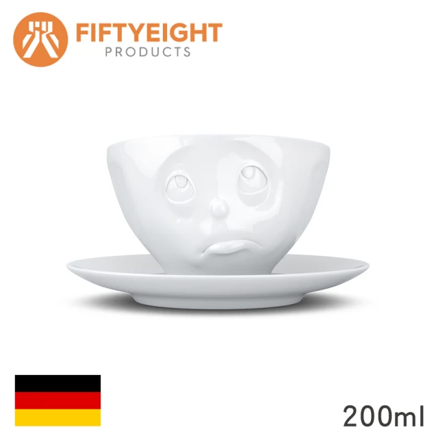 【FIFTYEIGHT】德國Tassen笑臉咖啡杯含碟-祈求-200ml(獨樹一幟的德國瓷器)