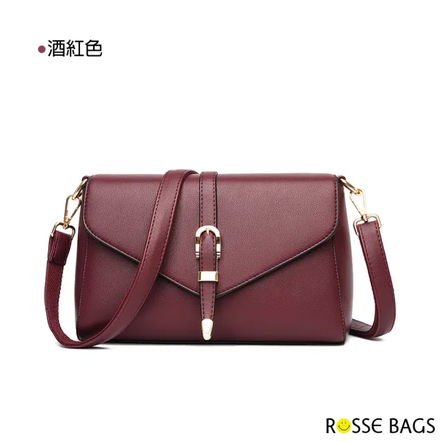 【Rosse Bags】簡約優雅時尚單肩斜背方包(現+預  酒紅色 / 卡其色 / 藍色 / 黑色)