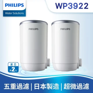 【Philips 飛利浦】雙11限定momo獨家★日本原裝★5重超濾複合濾芯二入組(WP3922)