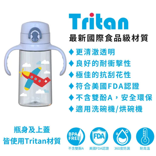 【Home Tune 家音】美國Tritan材質兒童彈蓋吸管把手水壺570ml(彈蓋吸管雙把手款)