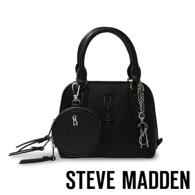 【steve madden】BRULING 素面皮革手提/斜背子母包(黑色)