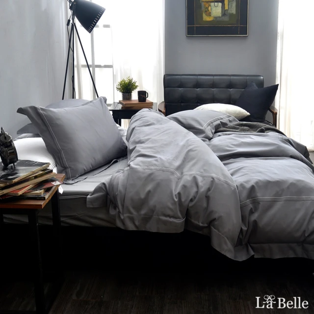 【La Belle】《典雅品味》特大長絨細棉刺繡四件式被套床包組(多款可選)