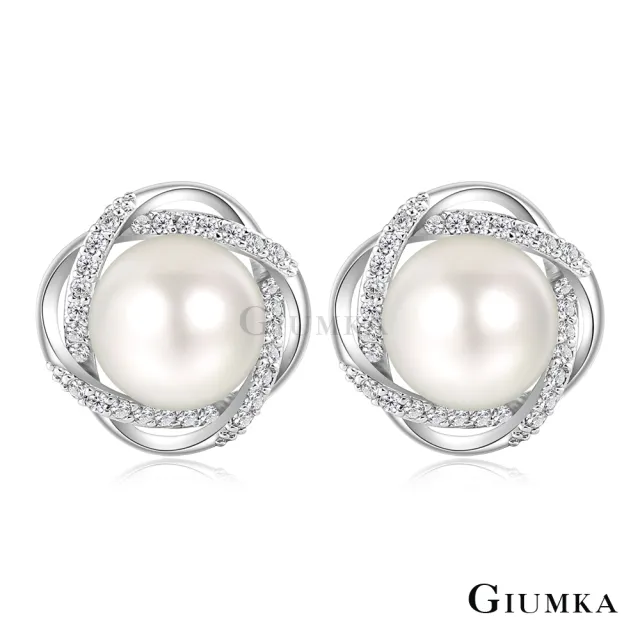 【GIUMKA】珍珠耳環.交換禮物.花朵.夾式
