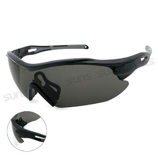 【SUNS】頂規運動太陽眼鏡 經典黑 防滑/防爆/透氣 S203 抗UV400(採用PC防爆鏡片/安全防護/防撞擊)