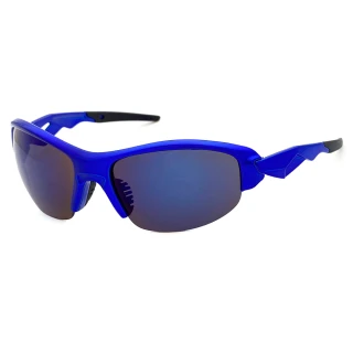 【SUNS】流線型運動太陽眼鏡 絢彩藍框水銀 防爆頂規墨鏡 S508 抗UV400(採用PC防爆鏡片/安全防護/防撞擊)