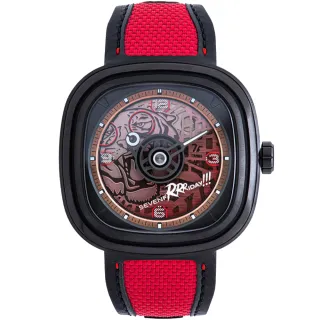 【SEVENFRIDAY】虎年限量版 自動上鍊機械錶-紅/45x45.6mm 99狂買節(T3/05)