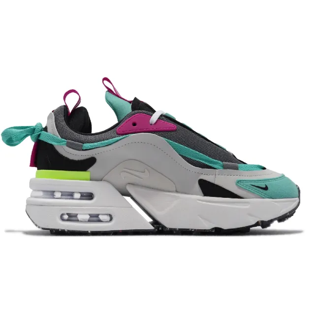 NIKE 耐吉 休閒鞋 W Air Max Furyosa 女鞋 雙層氣墊 厚底增高 環保理念 反光 灰 黑(DH5104-001)