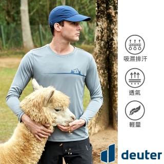 【deuter】男款環保印花休閒長袖T恤(DE-T2203M灰/吸濕排汗/輕薄透氣/登山健行/休閒運動*)