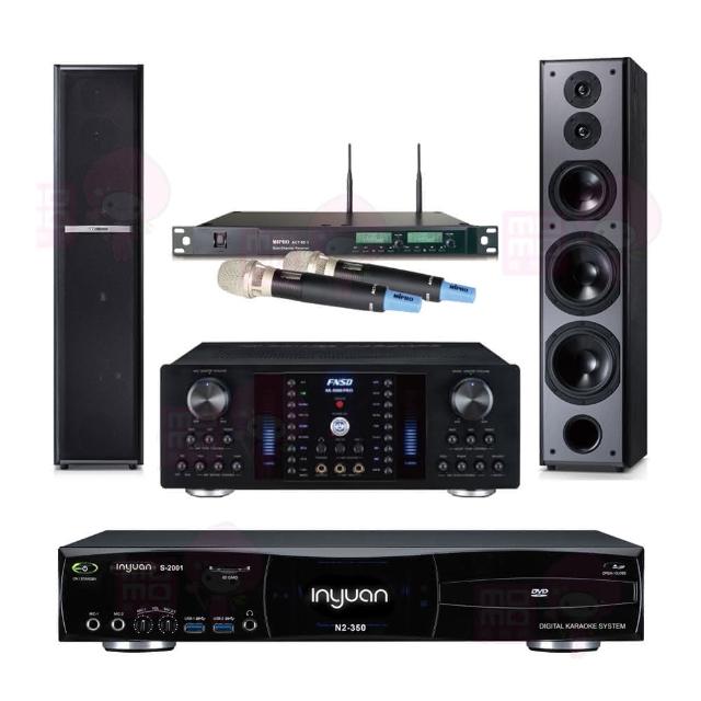 【音圓】S-2001 N2-350+AK-8800 PRO+ACT-65II+TDF M6(點歌機4TB+擴大機+無線麥克風+喇叭)