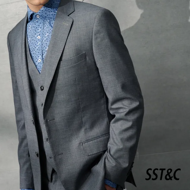 【SST&C 最後６５折】淺灰裁縫西裝外套0112203002