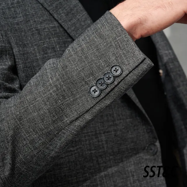 【SST&C 最後６５折】灰色紋理修身西裝外套0112203006