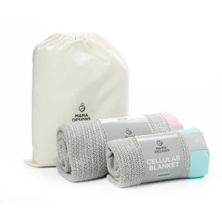 【Mama Designs】英國100%棉織透氣洞洞毯 新生兒彌月禮(S號+M號2入 透氣安全 新生兒被毯 彌月禮)