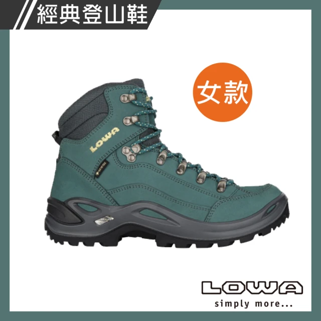 【LOWA】女 中筒多功能健行鞋 汽油藍/萊姆綠 RENEGADE GTX MID Ws(LW320945-7441/防水登山鞋)