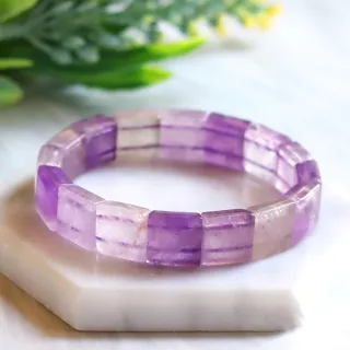 【Naluxe】紫水晶漸層色方塊設計款開運手排(開智慧、招財、迎貴人、二月誕生石)